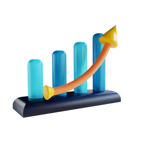 Aufwärtstrenddiagramm  3D Illustration