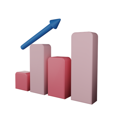 Aufwärtstrenddiagramm  3D Illustration