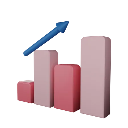 Aufwärtstrenddiagramm  3D Illustration