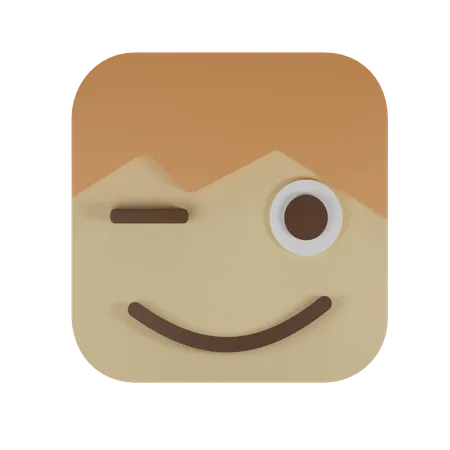 Augenzwinkern-Emoji  3D Emoji