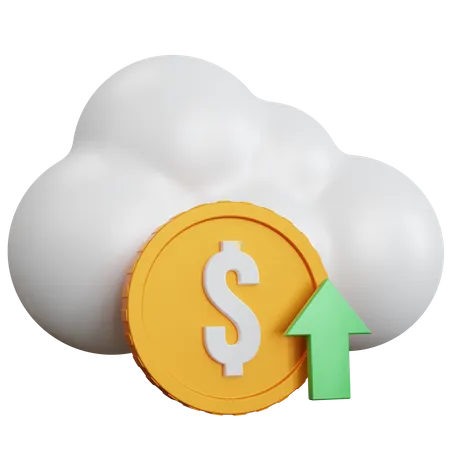 Augmentation de l'argent du cloud  3D Icon