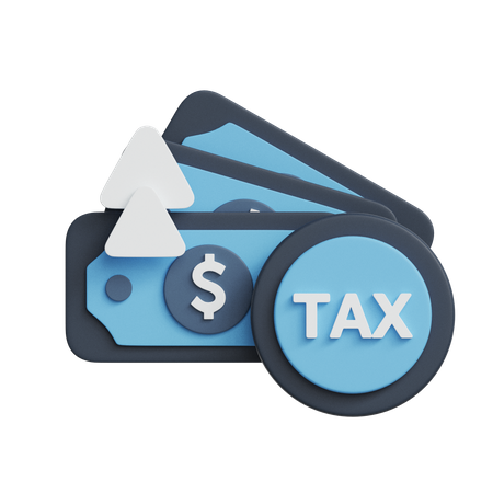 Augmentation de l'impôt sur l'argent  3D Icon