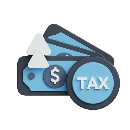 Augmentation de l'impôt sur l'argent  3D Icon