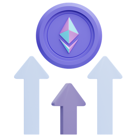 Augmentation du prix de l'Ethereum  3D Icon