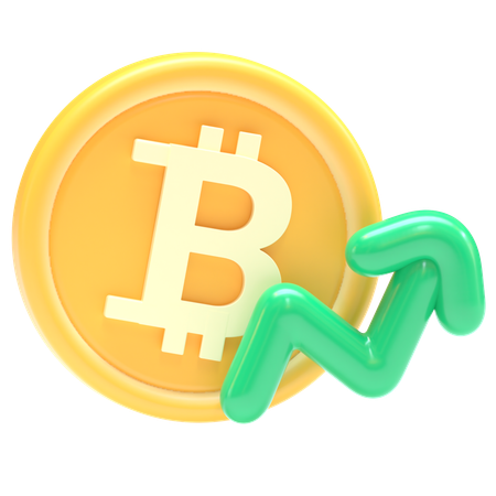 Augmentation du prix du bitcoin  3D Icon