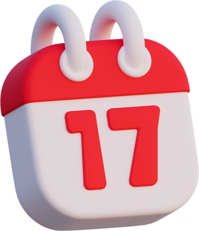 August 17 Calendar  3D Icon
