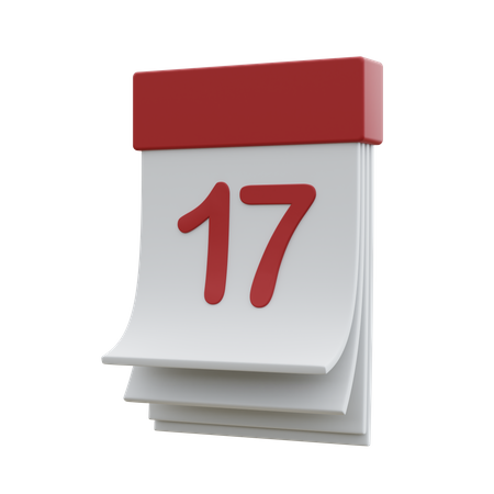 August 17th Calendar  3D Icon