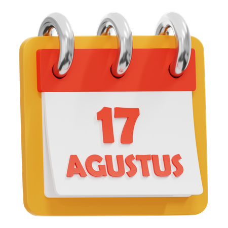 August 17th Calendar  3D Icon