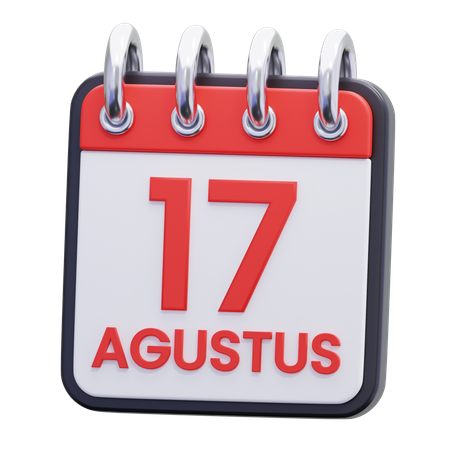 August 17th Indonesian Independence Day Calendar  3D Icon
