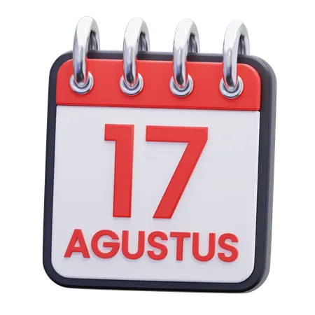 August 17th Indonesian Independence Day Calendar  3D Icon