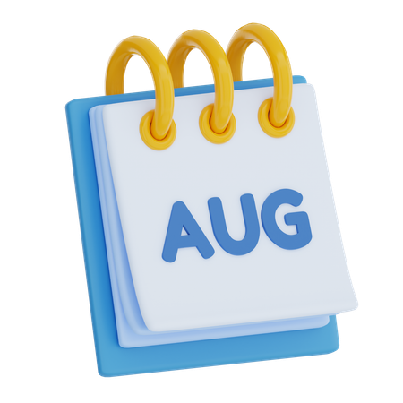 August  3D Icon