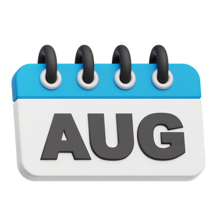 August Calendar  3D Icon