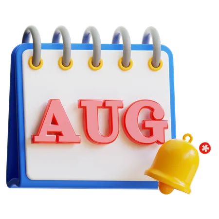 August Calendar  3D Icon