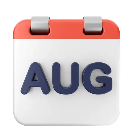 August Calendar  3D Icon