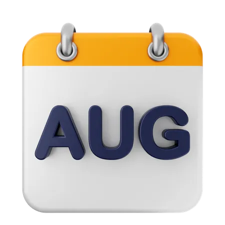 August Calendar  3D Icon