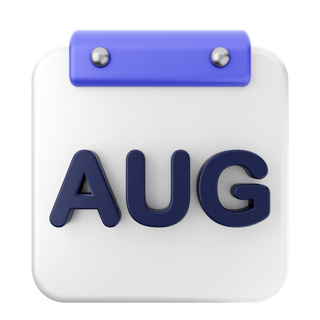 August Calendar  3D Icon