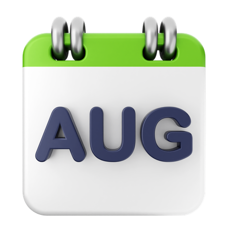 August Calendar  3D Icon