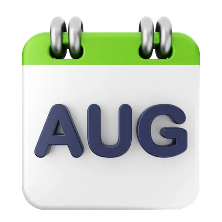 August Calendar  3D Icon