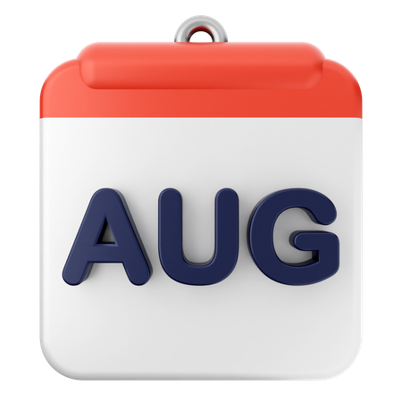 August Calendar  3D Icon