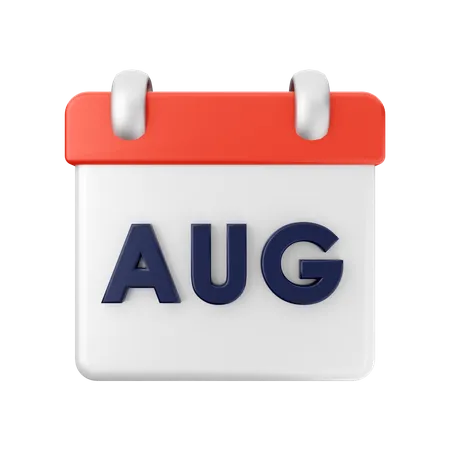August Calendar  3D Illustration