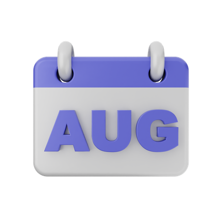 August Kalender  3D Icon