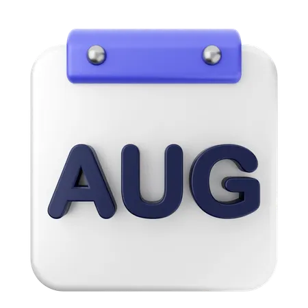 August Kalender  3D Icon