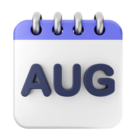 August Kalender  3D Icon