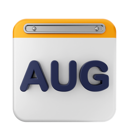 August Kalender  3D Icon