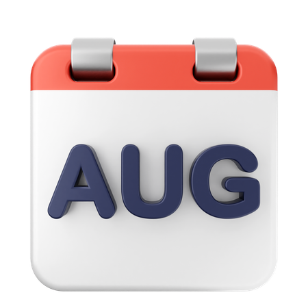 August Kalender  3D Icon