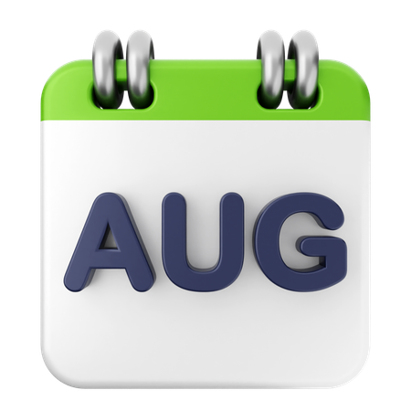 August Kalender  3D Icon