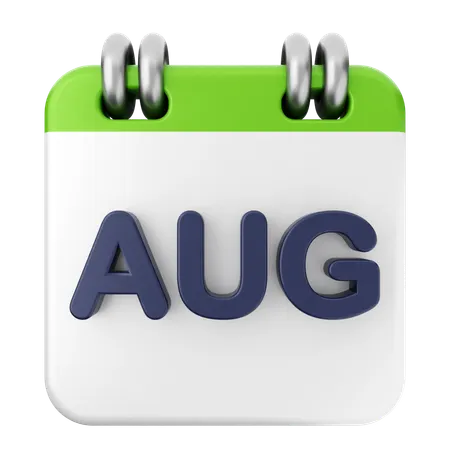August Kalender  3D Icon
