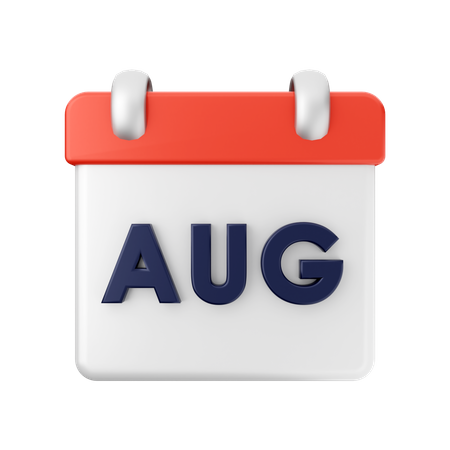 August Kalender  3D Illustration