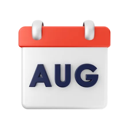 August Kalender  3D Illustration