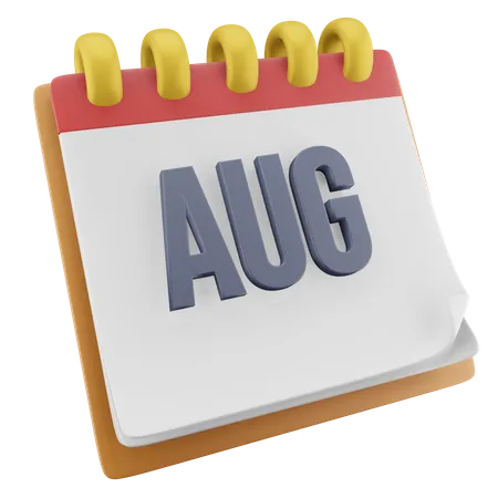 August Month  3D Icon