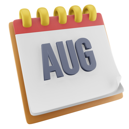 August Month  3D Icon