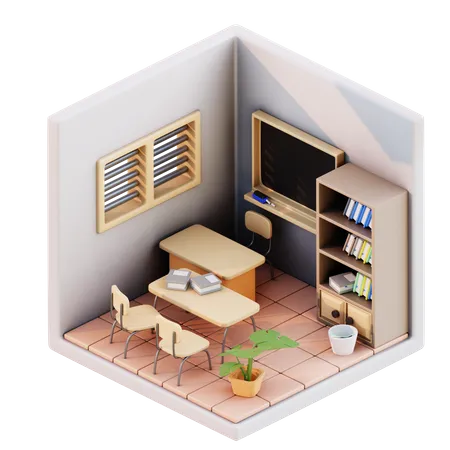 Aula  3D Illustration