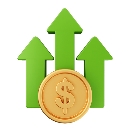 Aumentar el dinero financiero  3D Icon