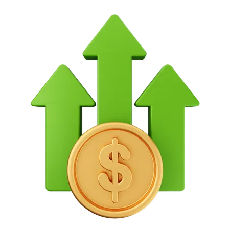 Aumentar el dinero financiero  3D Icon