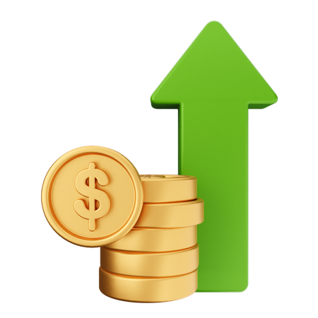 Aumentar el dinero financiero  3D Icon