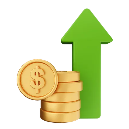 Aumentar el dinero financiero  3D Icon