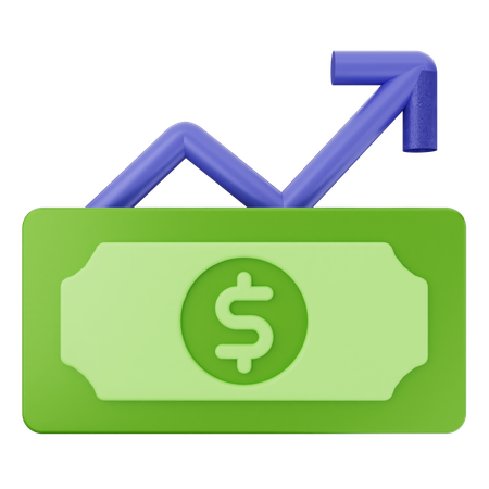 Aumentar dinheiro dólar  3D Icon