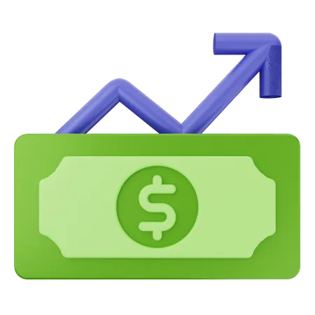 Aumentar dinheiro dólar  3D Icon