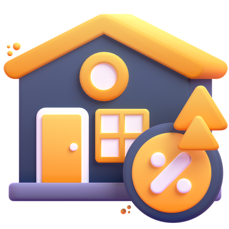 Aumentar o imposto residencial  3D Icon