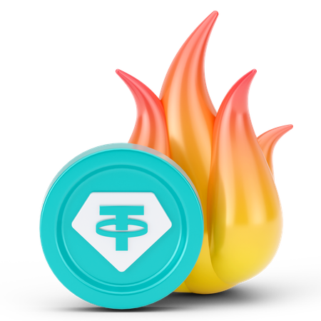 Aumento da moeda Tether  3D Icon