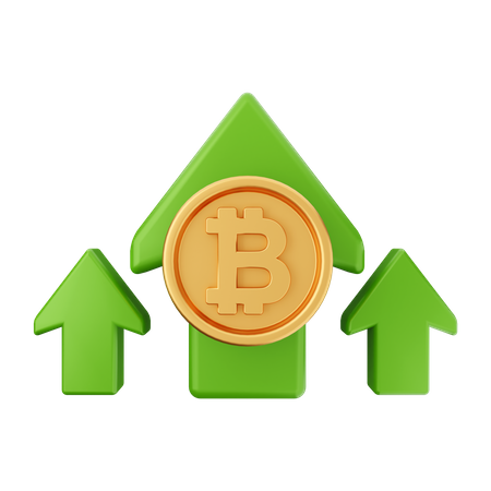 Aumento de bitcoins  3D Icon