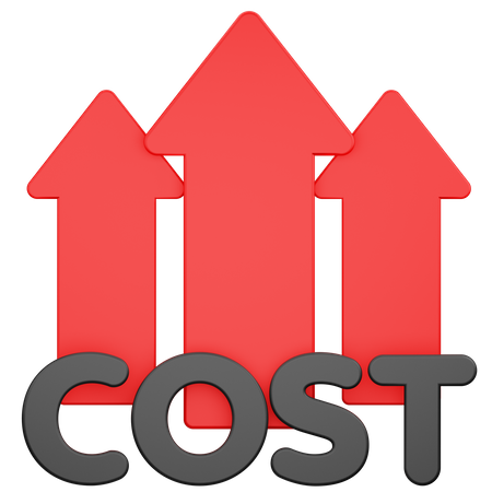 Aumento de custos  3D Icon