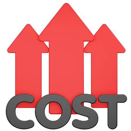 Aumento de custos  3D Icon
