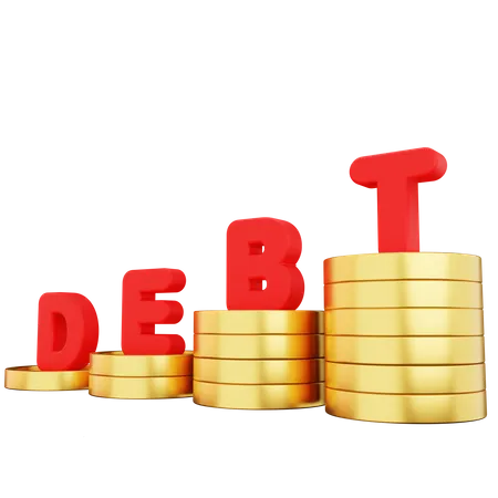 Aumento de la deuda  3D Icon