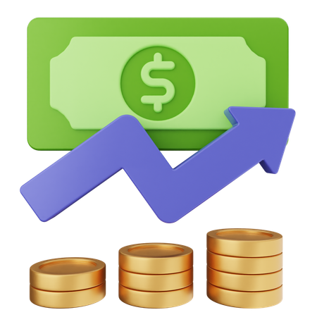 Aumento de dinero  3D Icon