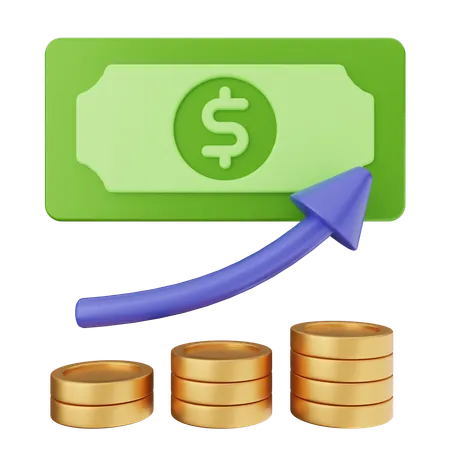 Aumento de dinero  3D Icon